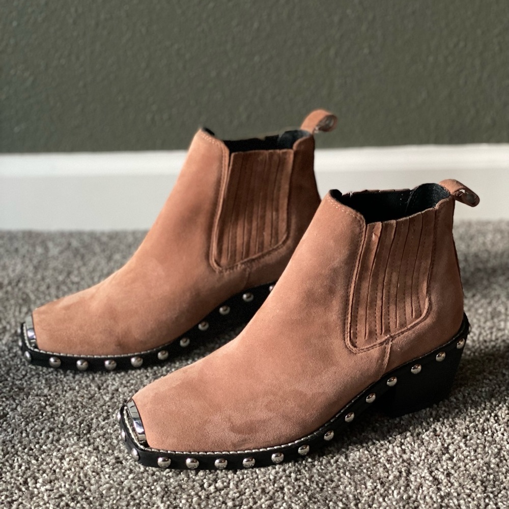 TOPSHOP suede studded booties